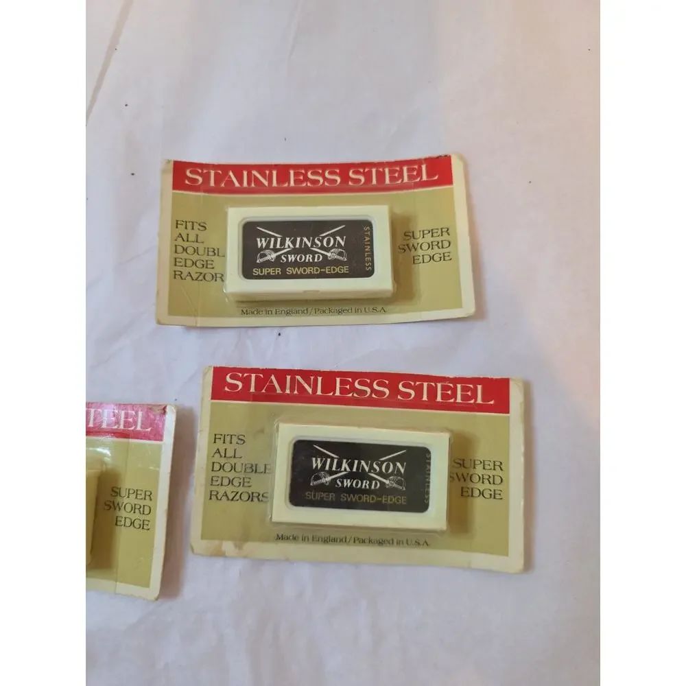 Wilkinson Sword Razor Blades Stainless Steel, Made in England, Vintage 3pks